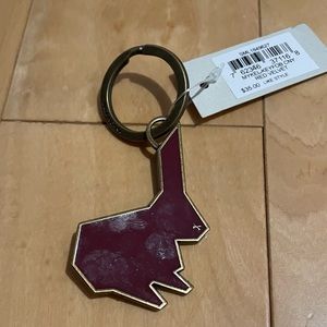 NWT fossil red velvet rabbit key fob